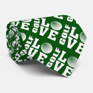 Cravate L'amour du golfeur vert