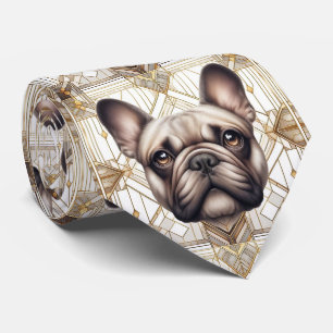 Cravate L'amoureux de chien joueur Papa chien Bouledogue