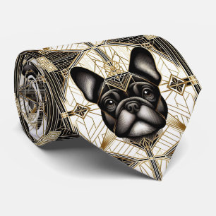 Cravate L'amoureux des chiens joueur Papa chien bouledog