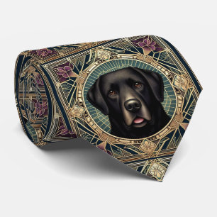 Cravate L'amoureux des chiens joueur   Papa Labrador noir
