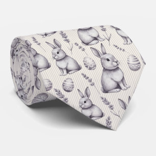 Cravate Lapin de Pâques avec Motif Pastel de Printemps Œuf
