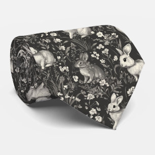 Cravate Lapin Élégant Toile Floral Motif Vintage (7)