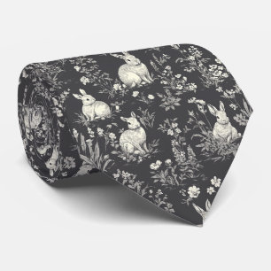 Cravate Lapin Élégant Toile Florale Motif Vintage (3)