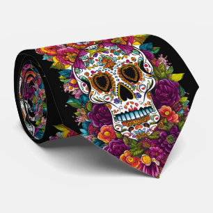 Cravate L'art crânien du sucre - Le Jour des Morts au Mexi