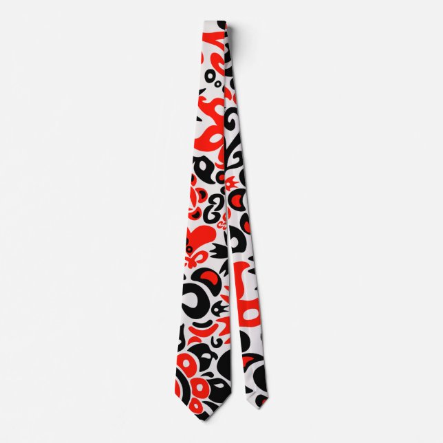 Cravate L'art populaire ukrainien motif floral abstact  (Devant)