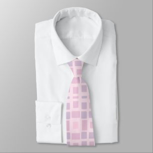 Cravate Lavande et motif de mosaïque rose