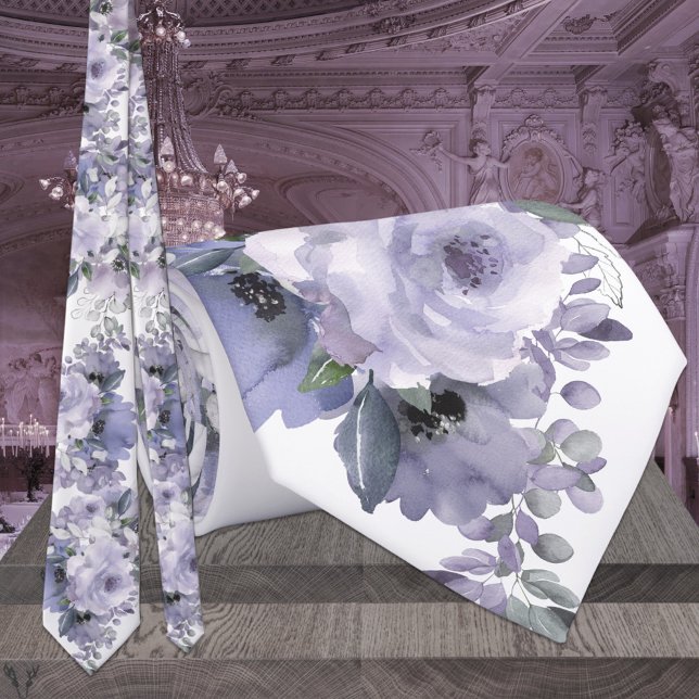 Cravate Lavande gris argent mousseux Mariage mauve (Créateur téléchargé)