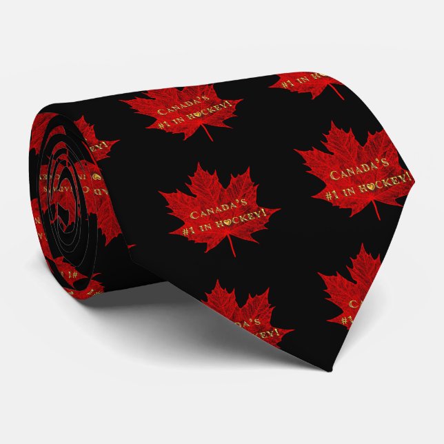 Cravate Le #1 du Canada dans la feuille d'érable (Roulé)