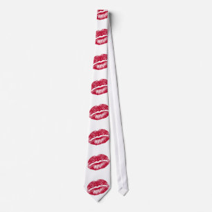 Cravate Le baiser, lèvres rouges