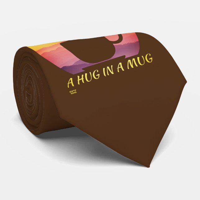 CRAVATE "LE CAFÉ EST COMME UN HUG DANS UN BOUG" (Roulé)