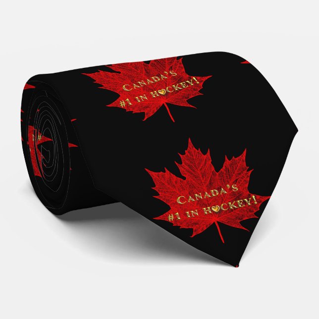Cravate Le Canada n° 1 en or!-Hockey (Roulé)