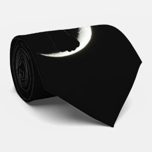 Cravate Le chat noir vous aime à la lune et au dos