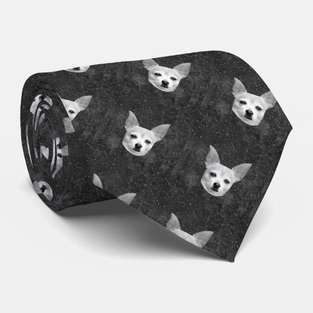 Cravate Le Chihuahua Cute Motif Noir Et Blanc (Roulé)