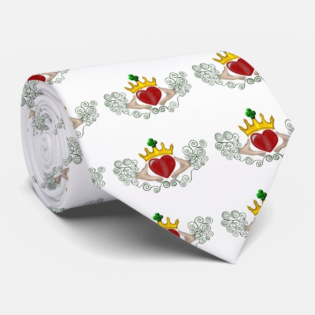 Cravate Le Claddagh (couleur complète) (Roulé)
