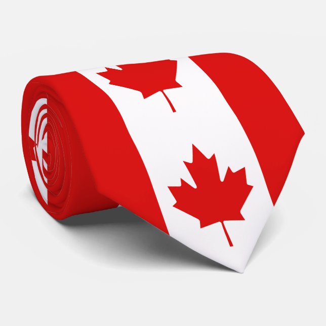 Cravate Le drapeau de la Feuille d'érable du Canada (Roulé)