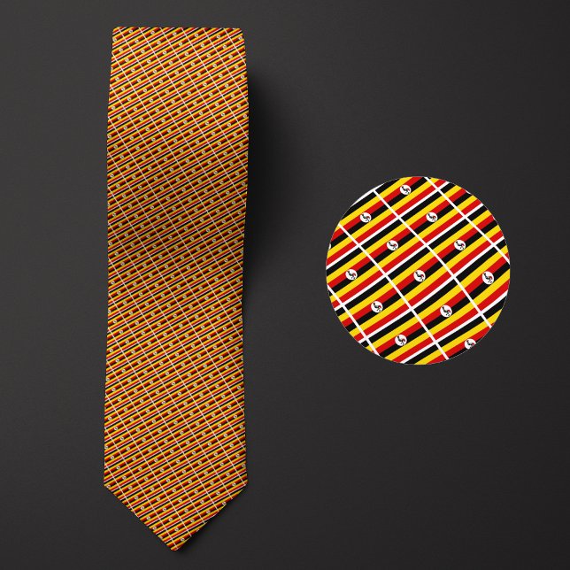 Cravate Le drapeau du Motif ougandais Necktie met en lumiè (Créateur téléchargé)
