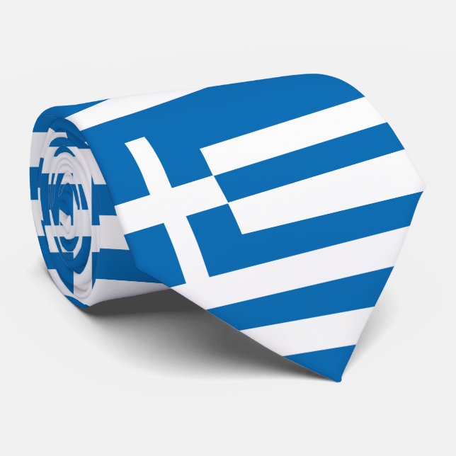 Cravate Le drapeau national de la Grèce (Roulé)