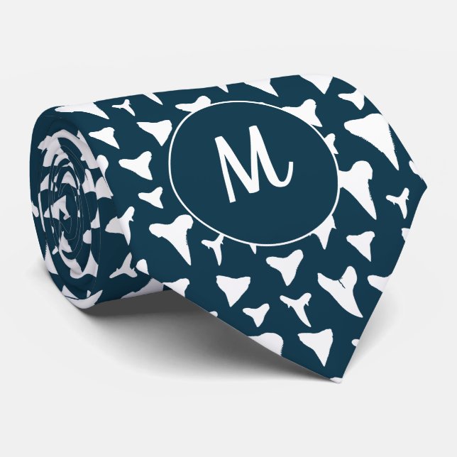 Cravate Le Monogramme du requin Lover et du biologiste mar (Roulé)
