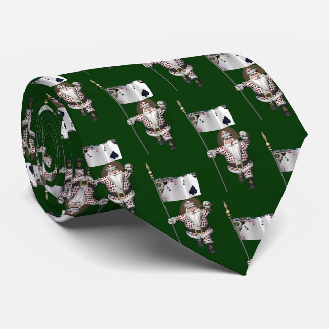 Cravate Le Père Noël Aime Jouer Au Poker (Roulé)