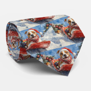 Cravate Le Staffordshire américain à Noël doré