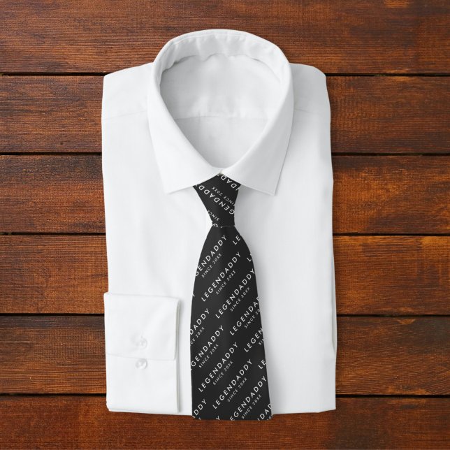 Cravate Legendaddy depuis pour légendaire Dads minimaliste (gift for legendary dads - tie legendaddy)