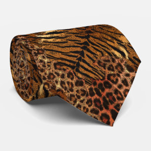 Cravate Leopard tiger skin trendy spotted striped cat