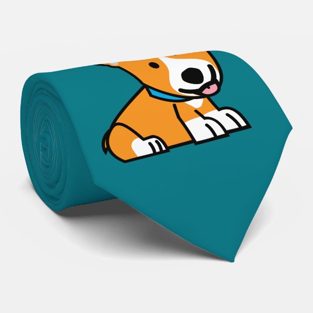 Cravate Les Corgis de corgi poursuivent le Pembroke (Roulé)