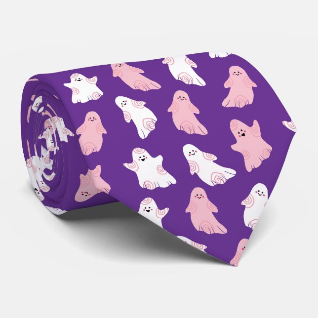 Cravate Les fantômes d'Halloween (Roulé)