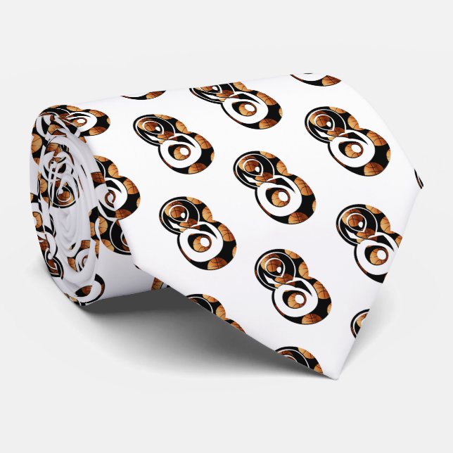 Cravate Les Joueurs De Basketball Numéro Huit Avec Basketb (Roulé)