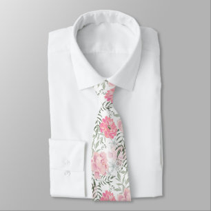 Cravate Les pivoines roses