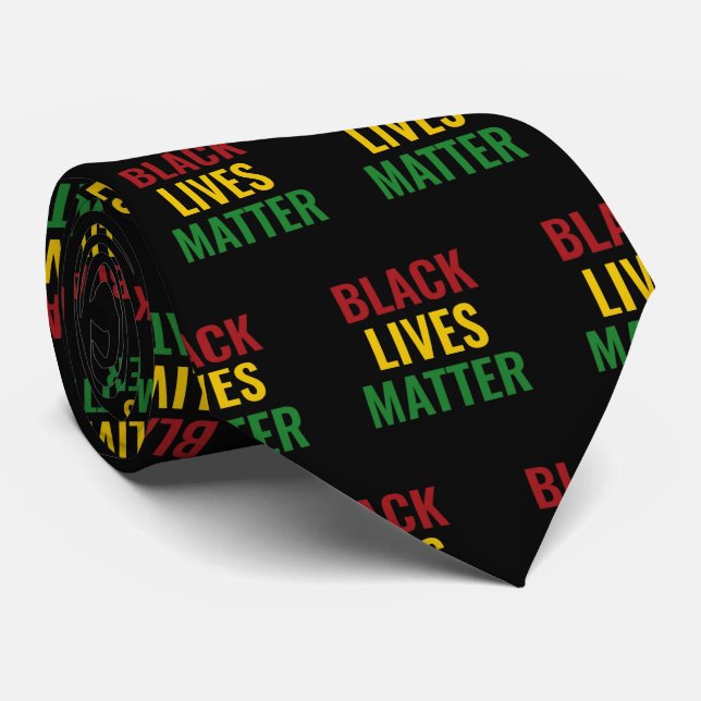 Cravate LES VIES NOIRES ONT DE L'IMPORTANCE BLM Rouge Jaun (Roulé)
