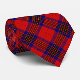 Cravate Leslie tartan rouge bleu violet plaid