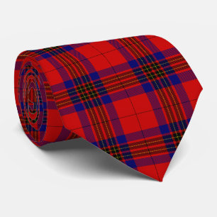 Cravate Leslie tartan rouge bleu violet plaid