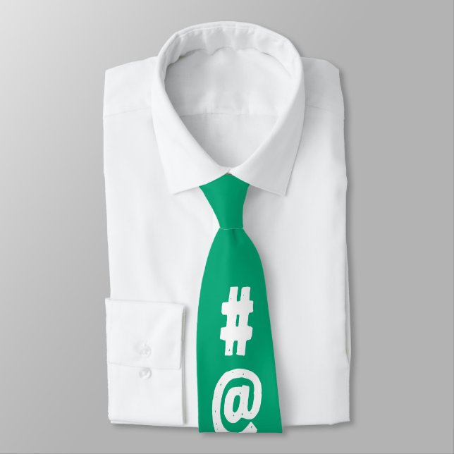 Cravate Lettres aléatoires amusantes uniques Modernes vert (Attaché)