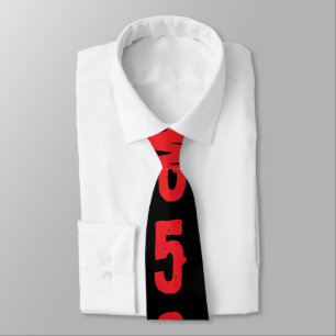 Cravate Lettres personnalisées Moderne rouge et noir Chic