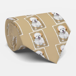 Cravate Lhasa Apso Puppy Peinture - Cute Original Chien Ar