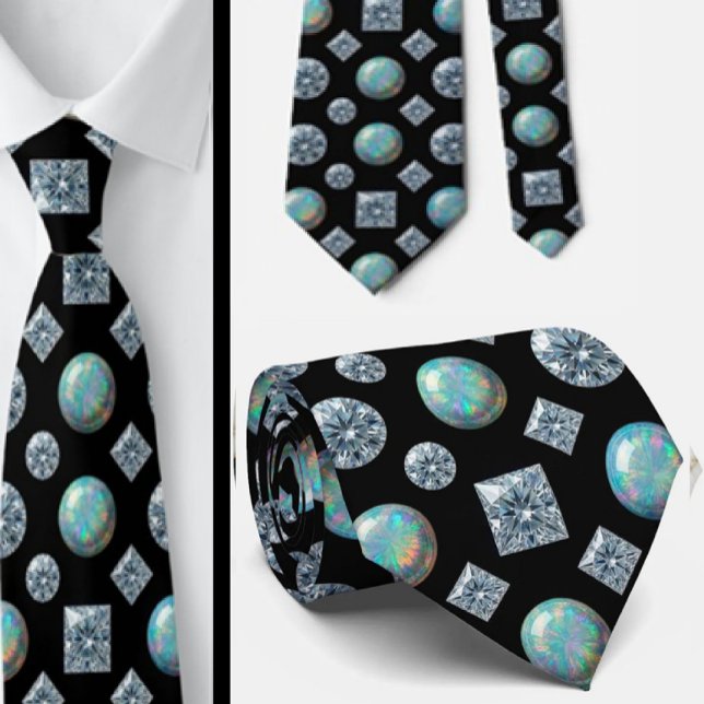 Cravate L'Homme Luxe | Nœud Papillon Diamant Opale (Créateur téléchargé)