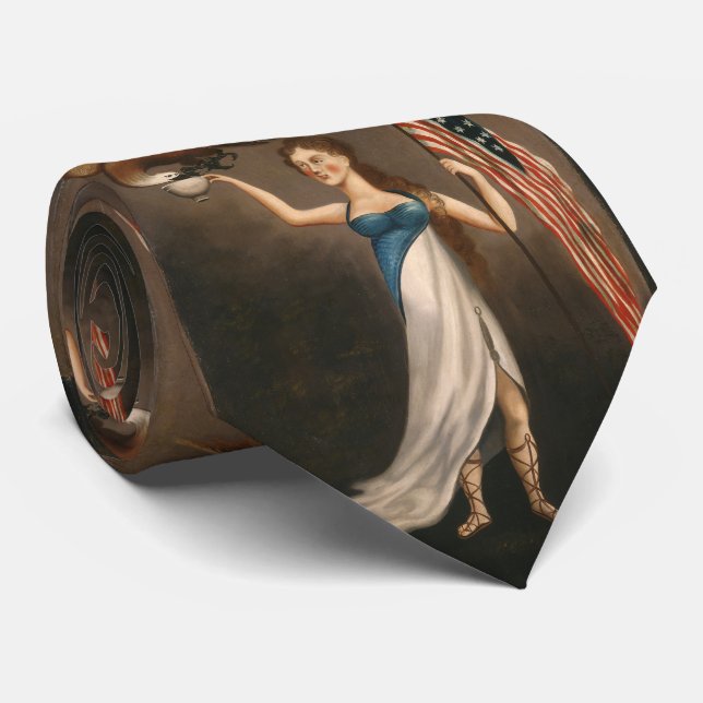 Cravate Liberty Woman Aigle drapeau américain USA Liberté (Roulé)