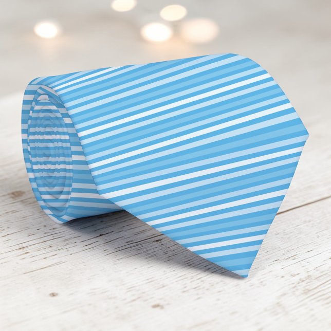 Cravate Light Blue Color Stripes Necktie (Créateur téléchargé)