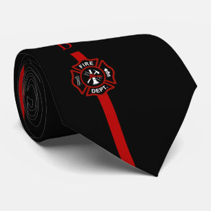 Cravate Ligne rouge mince noir fait sur commande