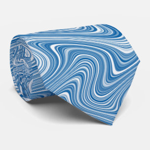 Cravate Lignes courbes gris argent gris Cool bleu moderne