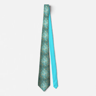 CRAVATE LIGNES D'AQUA ET ÉCHELLES MERMAIRES TURQUOISES