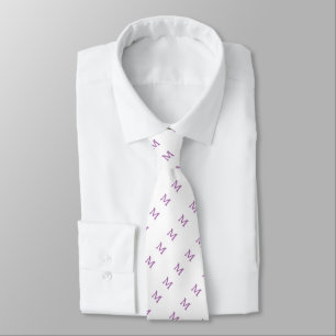 Cravate Lilac Monogramme personnalisé 
