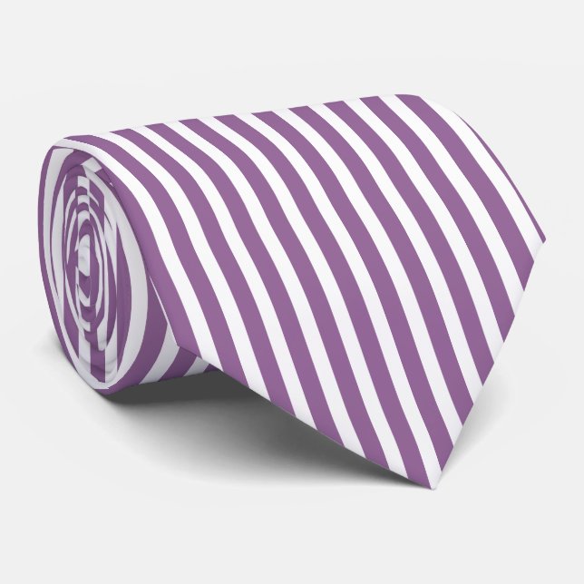 Cravate lilac & white stripes (Roulé)