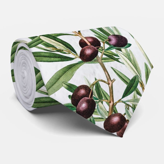Cravate L'île méditerranéenne grecque Feuille d'olive (Roulé)