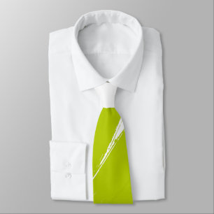 Cravate Lime Brush Modern White Background