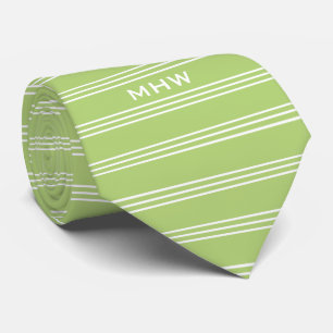 Cravate Lime Green Stripes personnalisé monogramme cravat