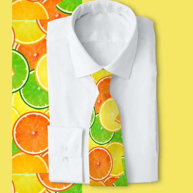Cravate Lime orange (Bright bold zesty summer citrus slices)