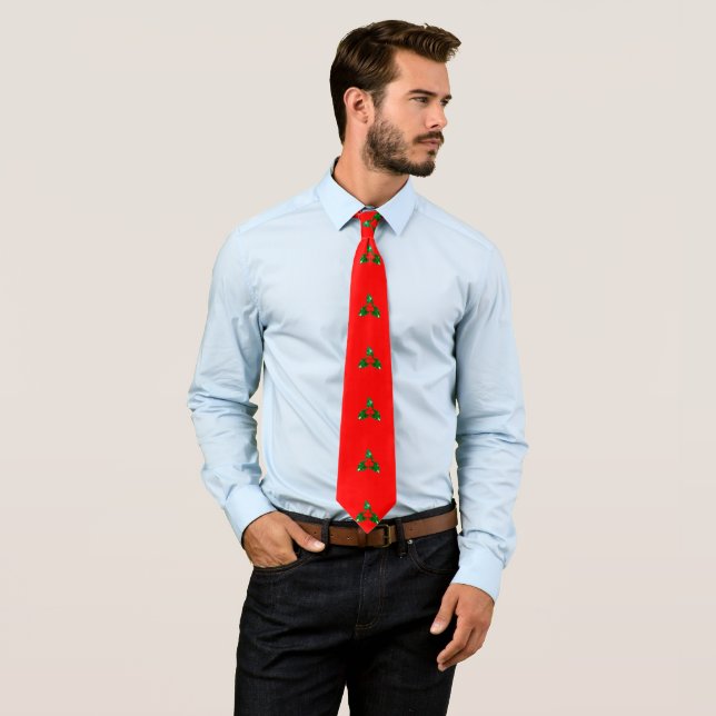 Cravate Lime rouge Holly (En situation)