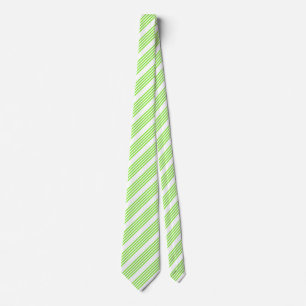 Cravate Lime vert et blanc cinq bandes motif